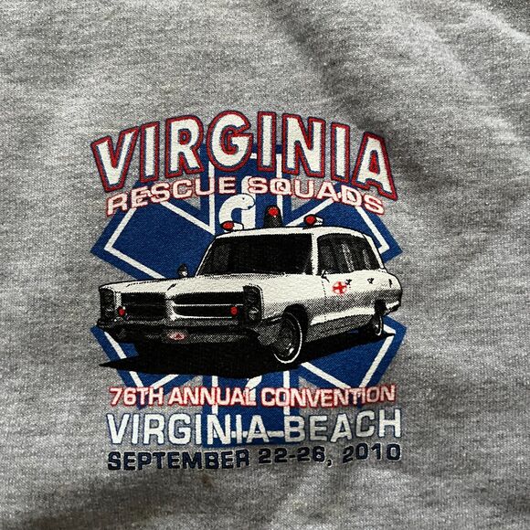 GIldan Virginia Beach Firefighter Emergency Rescue Squad Sweatshirt Gray Size XL - Picture 4 of 10